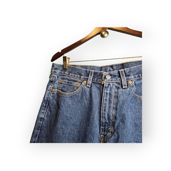 Levi’s 505 Regular Fit Straight Leg Jeans - 33x32 Dark Wash - Picture 3 of 6